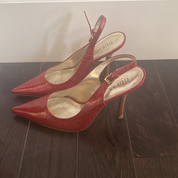 Vintage Guess by Marciano sling back crocodile leather heels - Picture 2 of 4